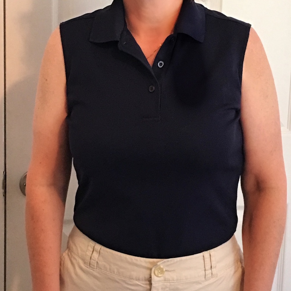 Sm Monterey navy sleeveless polo
